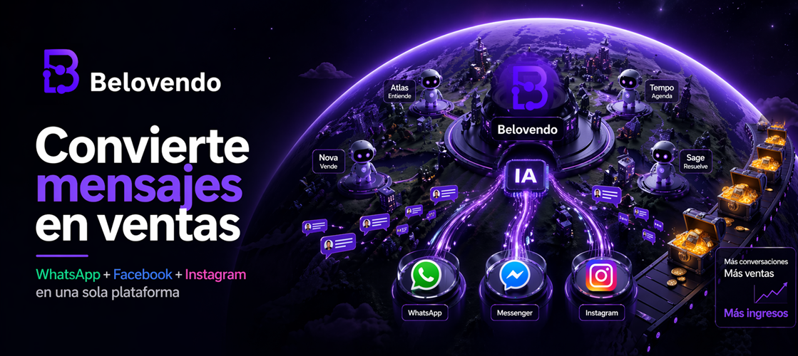 Belovendo — Convierte mensajes en ventas con WhatsApp, Instagram y Facebook
